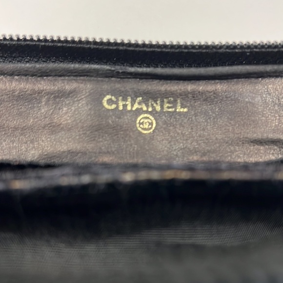Chanel Classic Black Caviar Leather Long Clutch Zip Around Wallet - Picture 9 of 16